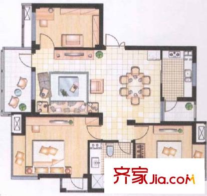 八一小區(qū) 3室 戶型圖