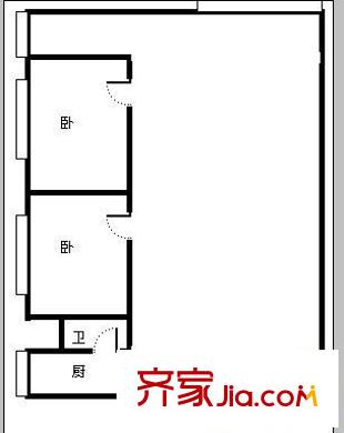 紫薇田園都市配套公寓戶(hù)型圖紫薇田園國(guó)際公寓 2室 戶(hù)型圖 2室2廳1衛(wèi)1廚