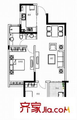 紫薇田園都市配套公寓戶型圖紫薇田園國(guó)際公寓 2室 戶型圖 2室1廳1衛(wèi)1廚
