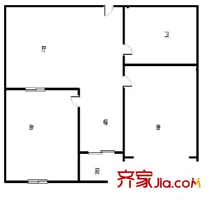 紫薇田園都市配套公寓 2室 戶(hù)型圖