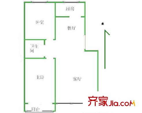 五星街小區(qū) 2室 戶型圖