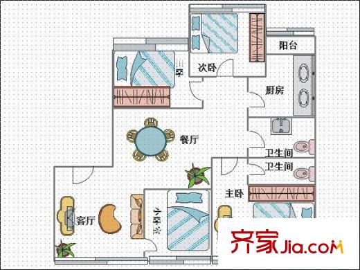 春之園 4室 戶型圖