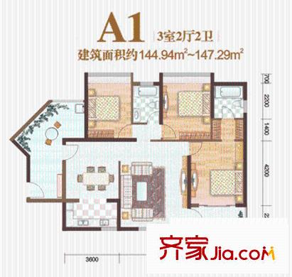 乾唐華府 3室 戶型圖