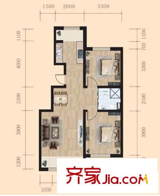 精典四季花園 2室 戶型圖