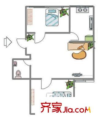 雍信花園戶型圖戶型圖 2室1廳1衛(wèi)1廚