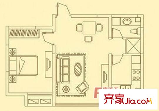怡蘭星空 1室 戶型圖