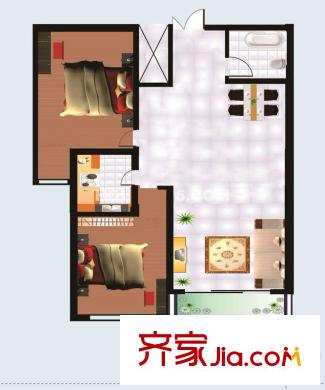 翰林北苑 2室 戶型圖