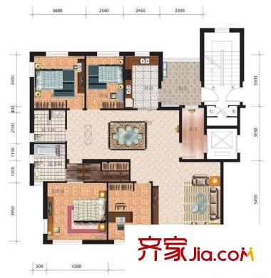  新西藍二期 戶型圖 4室2廳2衛(wèi)
