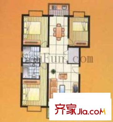 漢杰天賜良苑戶型圖3室2廳2衛(wèi)1廚