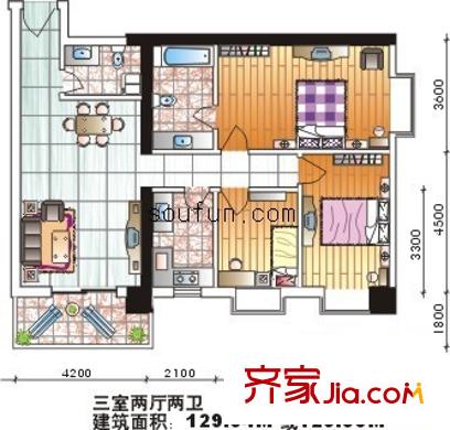 南方星座 3室 戶型圖