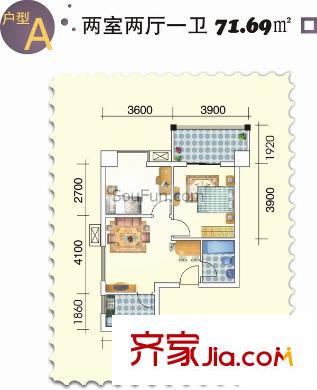 南方星座 2室 戶型圖