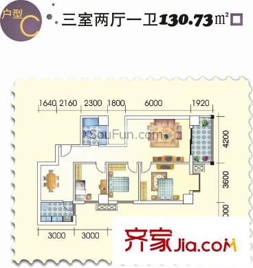 南方星座 3室 戶型圖
