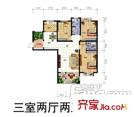 景苑新區(qū) 3室 戶型圖