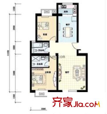 金泰絲路花城2室2廳1衛(wèi)1廚