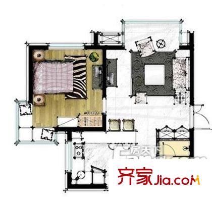 青龍小區(qū)戶型圖04 2室1廳1衛(wèi)1廚