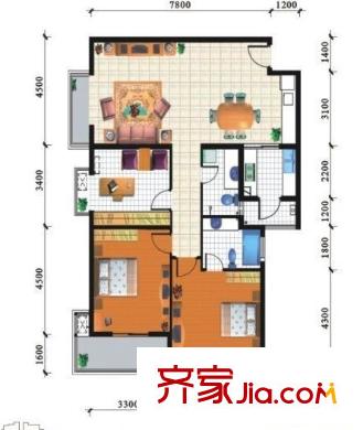 雍信花園戶型圖戶型圖 3室2廳2衛(wèi)