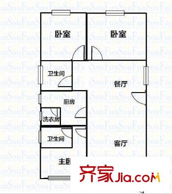 圣都大廈 3室 戶型圖