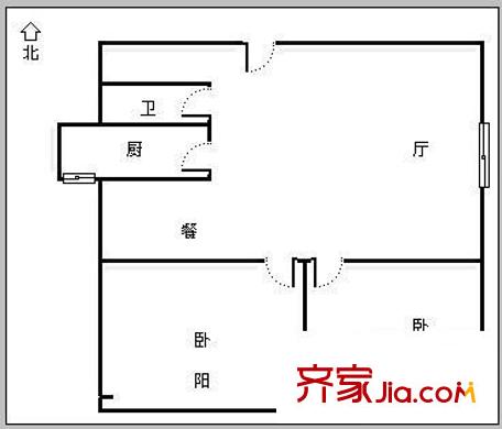新一代國際公寓 2室 戶型圖