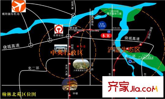 翰林北苑交通圖區(qū)位圖