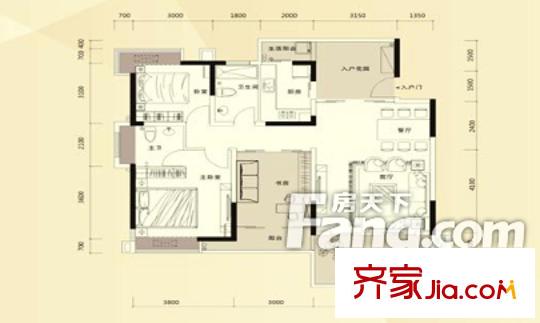 翰林北苑  2室 戶型圖