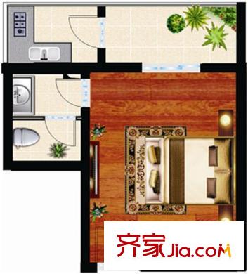 翰林北苑戶型圖朝北戶型 1室1衛(wèi)1廚