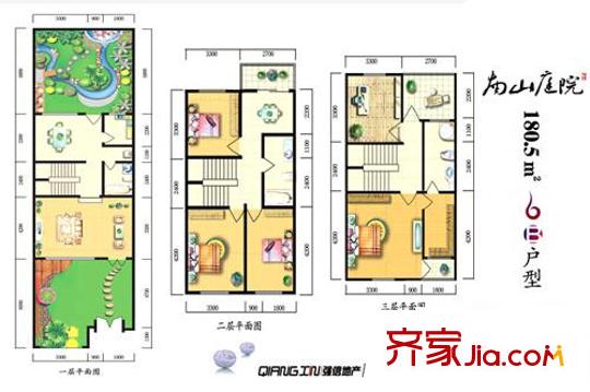 南山庭院戶型圖B戶型 4室2廳2衛(wèi)1廚