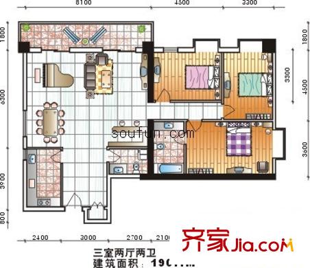 南方星座 3室 戶型圖