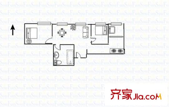 西旅國(guó)際中心 2室 戶型圖