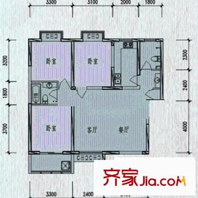 含光靜里戶型圖戶型2 3室2廳2衛(wèi)1廚