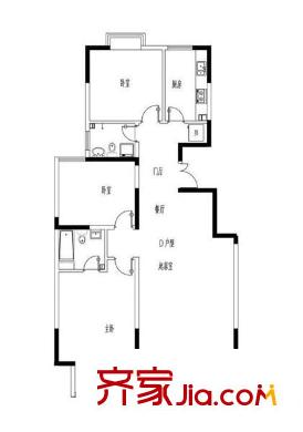 泰德紫玉公館戶型圖紫玉公館 3室 戶型圖 3室2廳2衛(wèi)1廚