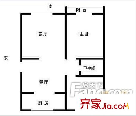 嘉禾麗都戶型圖戶型圖 2室2廳1衛(wèi)1廚