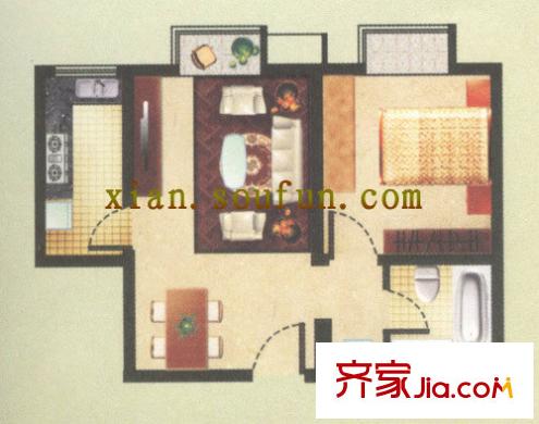 楓韻沁園戶型圖戶型圖 1室1廳1衛(wèi)