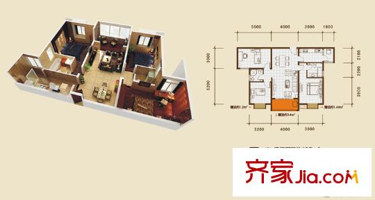 金源御景華府戶型圖二期九平方米12、18#樓B戶型標(biāo)準(zhǔn)層 3室2廳2衛(wèi)1廚