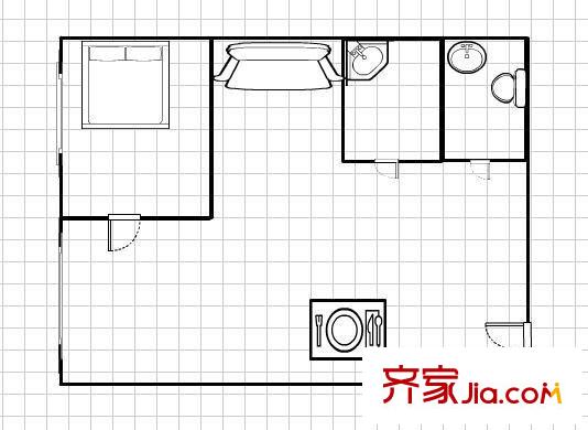西旅國際中心 1室 戶型圖