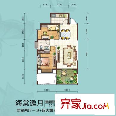 海棠別館    2室 戶型圖