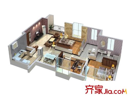 萬家燈火戶型圖A戶型 3室2廳2衛(wèi)1廚