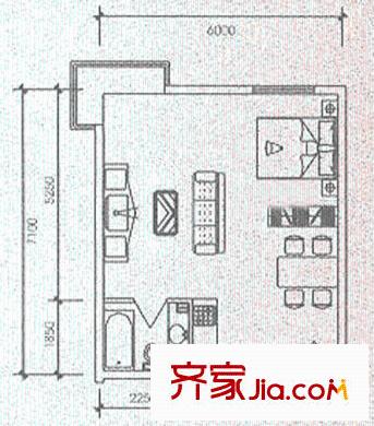 含光靜里戶型圖戶型1 1室1廳1衛(wèi)1廚