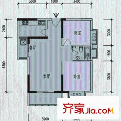 含光靜里戶型圖戶型4 2室2廳1衛(wèi)1廚