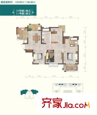 香克林小鎮(zhèn)戶型圖10#樓2單元 11#樓2單元戶型圖 3室2廳2衛(wèi)1廚