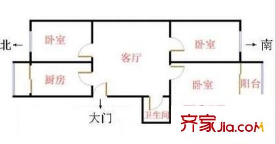 秦川社區(qū)29街坊戶型圖秦川29街坊 2室 戶型圖 2室2廳1衛(wèi)1廚
