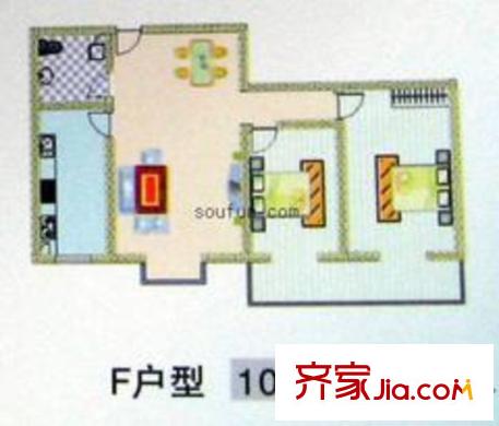 安景苑戶型圖2室2廳1衛(wèi)1廚