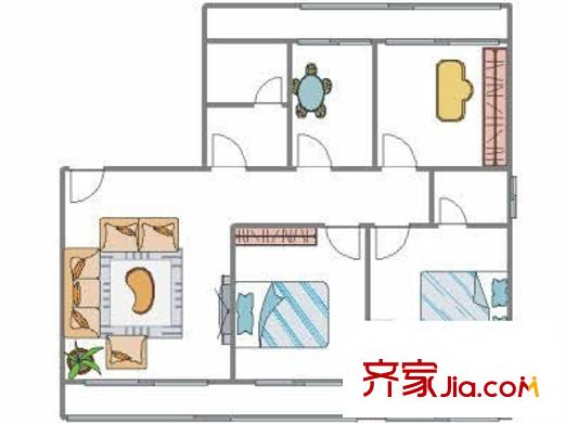 金?；▓@ 戶型圖 3室2廳2衛(wèi) 