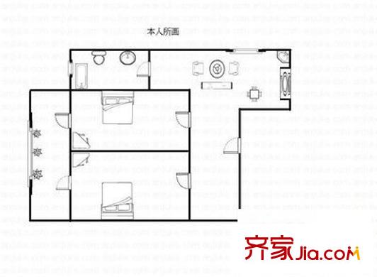 秦川社區(qū)29街坊戶型圖秦川29街坊 2室 戶型圖 2室2廳1衛(wèi)1廚