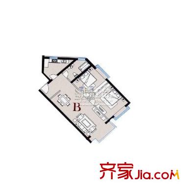 宏林名筑戶型圖A戶型 2室2廳1衛(wèi)1廚