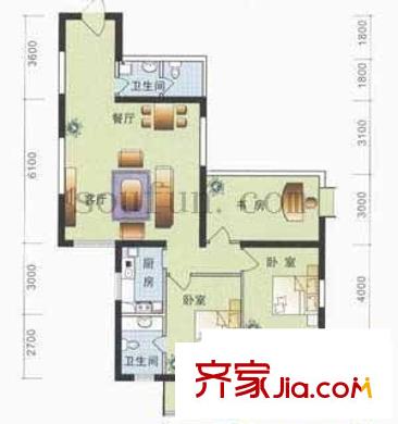 東南春曉 戶型圖 3室2廳2衛(wèi)