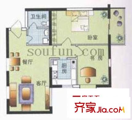  東南春曉 戶型圖 2室2廳2衛(wèi)