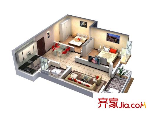 萬家燈火戶型圖G戶型 2室2廳1衛(wèi)1廚