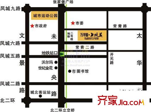 萬華園上觀苑交通圖區(qū)位圖