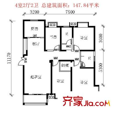 西市佳園戶型圖