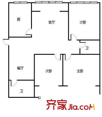 綠港花園 3室 戶型圖